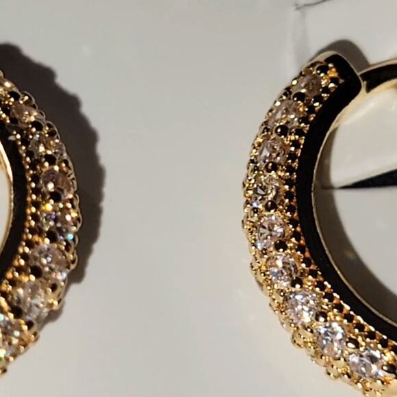 Gold Plated Huggie Earrings - Picture 10 of 10